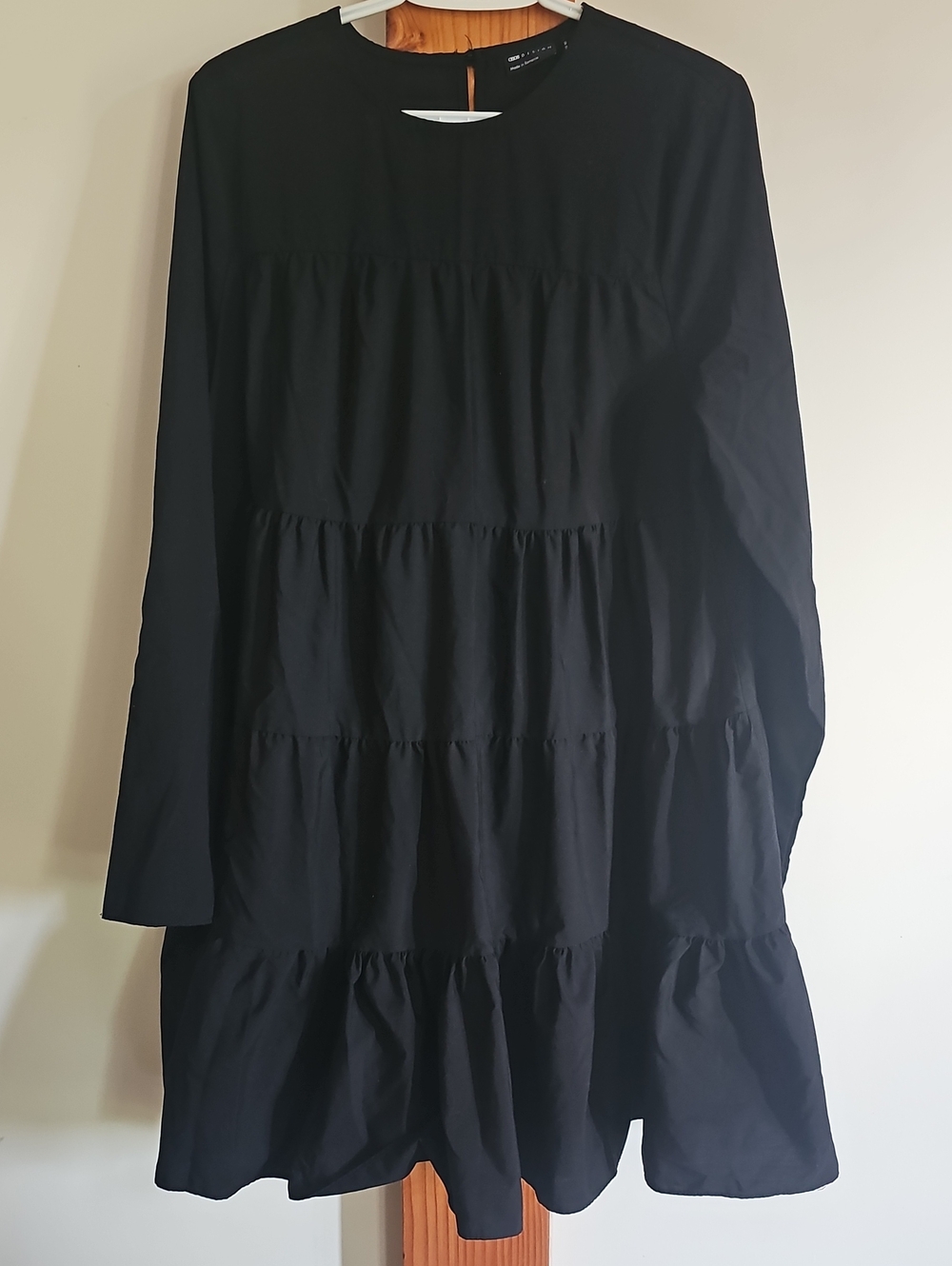 Black Tiered Dress by OSOS Romania